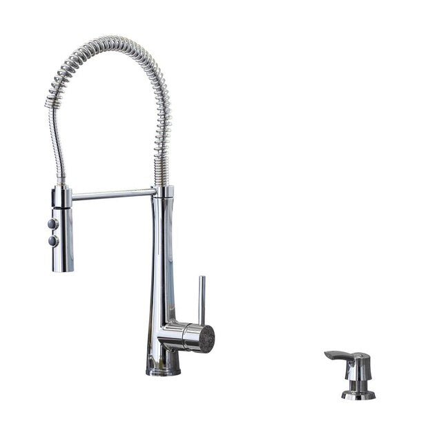 Giagni Fresco Polished Chrome Kitchen Faucet with Sprayer ( Deck Plate & Soap Dispenser Included), PD180-PC, 130202,FINAL PRICE: $99.99 + Tax