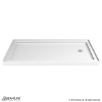 DreamLine QWALL-3 2-Piece 36-in W x 60-in L x 76-in H Rectangular Alcove Shower Kit (Right Drain) with Base and Wall Included Hardware Included, DL-6148R-01, 544957