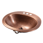SINKOLOGY Rutherford Copper 17-in Drop-in Oval Rustic Antique Copper Bathroom Sink, B1D-0903HA #777513 *HD2507, Retail: $149.00, FINAL PRICE: $89.99 + TAX