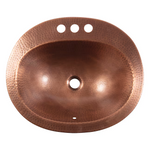 SINKOLOGY Rutherford Copper 17-in Drop-in Oval Rustic Antique Copper Bathroom Sink, B1D-0903HA #777513 *HD2507, Retail: $149.00, FINAL PRICE: $89.99 + TAX