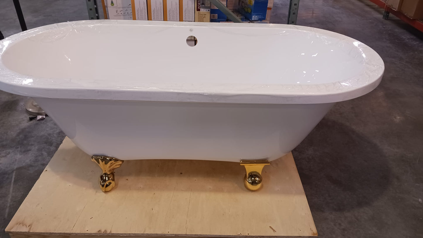 Pelham & White 31x67 White Acrylic Oval Soaking Bathtub with Back Center Drain, LCOT-167-W, FINAL PRICE: $499.99 + Tax