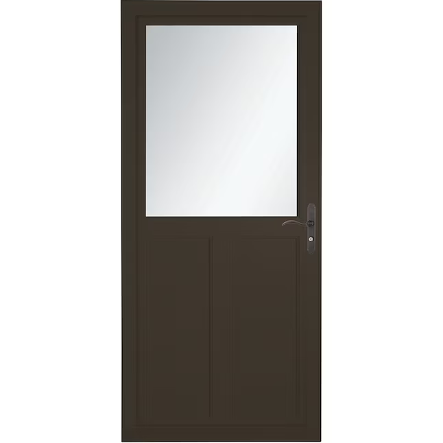 LARSON Tradewinds Selection 36-in x 81-in Brown Aluminum Storm Door High-View with Retractable Screen Aged Bronze Handle Included, 1460804257S *HD2408