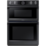 Samsung 30-in Self-cleaning Convection Oven Fingerprint-Resistant Convection European Element Microwave Wall Oven Combo (Black Stainless Steel)
