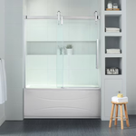 OVE Decors Sedona Satin Nickel 58-in to 60-in x 59-in Semi-frameless Sliding Bathtub Door, 923231 SEDONA-SNTD *HD2405, Retail: $879.00