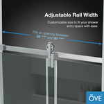 OVE Decors Sedona Satin Nickel 58-in to 60-in x 59-in Semi-frameless Sliding Bathtub Door, 923231 SEDONA-SNTD *HD2405, Retail: $879.00