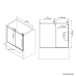 OVE Decors Sedona Satin Nickel 58-in to 60-in x 59-in Semi-frameless Sliding Bathtub Door, 923231 SEDONA-SNTD *HD2405, Retail: $879.00