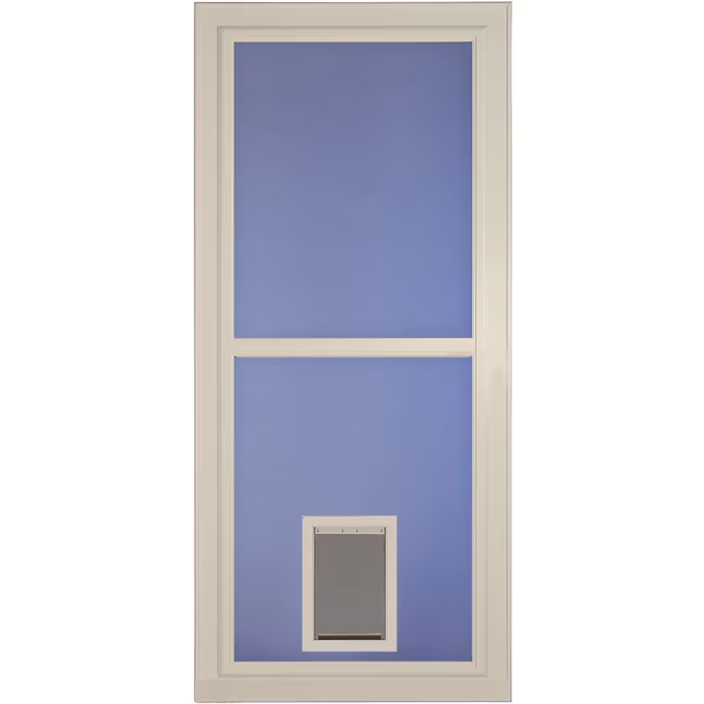 LARSON Tradewinds Pet Door 32-in x 81-in Almond Full-view Retractable Screen Aluminum Storm Door, Larson Storm Pet Door, 14679081 *JR24-7, MSRP: $434.56, Final Price: $249.99 +Tax