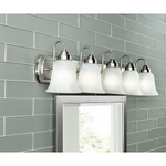 Summit Lane 32-in 5-Light Brushed Nickel Transitional Vanity Light, VB256-5BNK #0632277 *HD2507, Retail: $44.97, FINAL PRICE: $19.99 + TAX