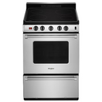 Whirlpool 24-in Glass Top 4 burners 2.96-cu ft Freestanding Electric Range (Stainless Steel), WFE500M4HS *JR2509, Retail: $1,699.00, FINAL PRICE: $849.99 + TAX