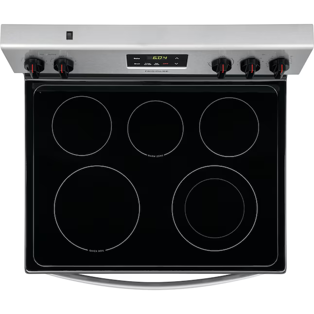 Frigidaire 30-in Glass Top 5 Burners 5.3-cu ft Freestanding Electric Range (Fingerprint Resistant Stainless Steel)
