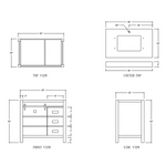 Florence 36-inch Gray Single Sink Bathroom Vanity with Carrara White Marble Top, VV336G-TV336S, Retail: $1,399.95, CLEARANCE PRICE: $599.99 + TAX