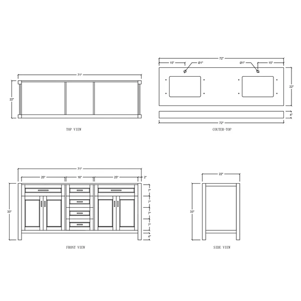 Venice 72-inch Double Sink Vanity in Blue with Custom Quartz Top, VV272B-CQTSQ , Retail: $2,099.95, FINAL PRICE: $1,299.99+ TAX