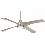Minka Aire Swept 56-in Integrated LED Silver with Silver Blades Ceiling Fan With Light - Remote Included (4-Blade), F543L-SL *JR2508, Retail: $639.00, FINAL PRICE: $269.99 + TAX