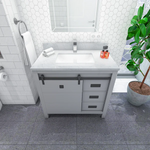 Florence 36-inch Gray Single Sink Bathroom Vanity with Carrara White Marble Top, VV336G-TV336S, Retail: $1,399.95, CLEARANCE PRICE: $599.99 + TAX