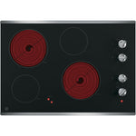 GE 30-in 4 Burners Smooth Surface (Radiant) Stainless Steel Electric Cooktop, JP3030SWSS *JR2507, Retail: $1,249.00, FINAL PRICE: $499.99 + TAX