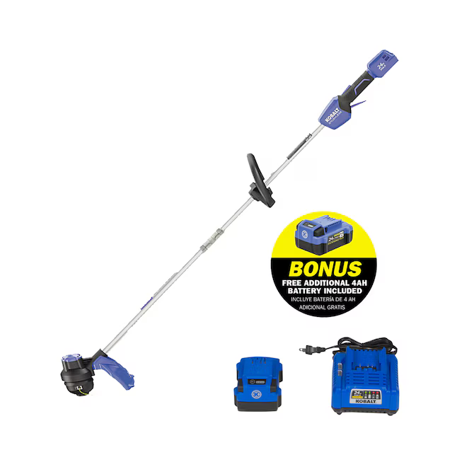 Kobalt 24-volt 12-in Straight Shaft Battery String Trimmer 4 Ah, KST 4024AB-03 3488480, MSRP: $149.99, - FINAL: