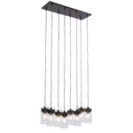 Alpine Reserve Vallymede 8-Light Aged Bronze Farmhouse Clear Glass Jar Large Hanging Pendant Light, B10006 #0575041 *JR2509, Retail: $179.98, FINAL PRICE: $99.99 + TAX