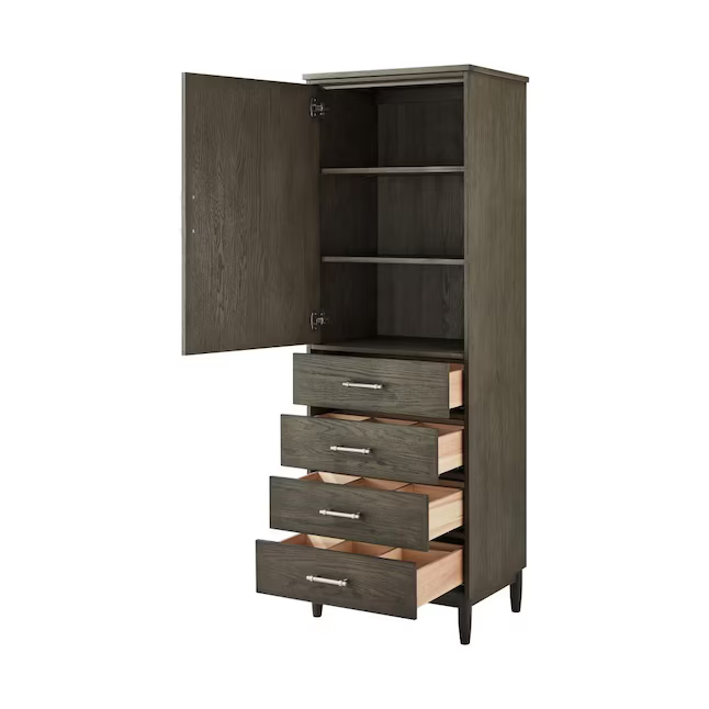 Ellen DeGeneres Greenwell 24-in W x 72-in H x 18-in D Cashmere Plywood Freestanding Linen Cabinet, 1656FC-24-247, FINAL PRICE: $399.99 + Tax