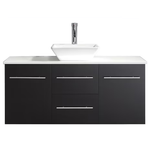 Marsala 48-in Espresso Single Sink Floating Bathroom Vanity with White Marble Stone Top, MS-420-WM-ES
