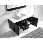 Marsala 48-in Espresso Single Sink Floating Bathroom Vanity with White Marble Stone Top, MS-420-WM-ES