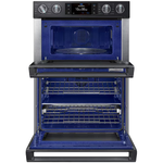 Samsung 30-in Self-cleaning Convection Oven Fingerprint-Resistant Convection European Element Microwave Wall Oven Combo (Black Stainless Steel)