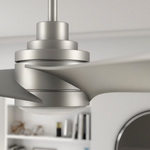 Minka Aire Swept 56-in Integrated LED Silver with Silver Blades Ceiling Fan With Light - Remote Included (4-Blade), F543L-SL *JR2508, Retail: $639.00, FINAL PRICE: $269.99 + TAX