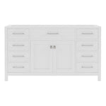 Caroline 60-in White Undermount Single Sink Bathroom Vanity with Custom Quartz Top, MS-2060-CQTSQ-WH