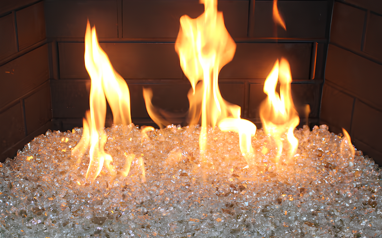 Exotic Glass 25 lbs. Clear Crystal Reflective Gas Fire Pit Fire Glass, MSRP:$74.98 SPECIAL DISCOUNT (FB010)