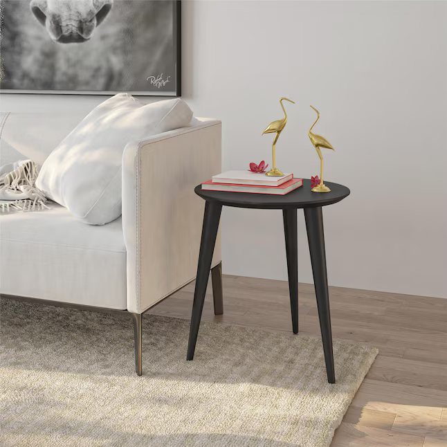 Ameriwood Home Remington 19.7-in W x 22.3-in H Matte Black Composite Round Modern End Table Assembly Required, 1256872COM 4131626 *HD2409, Retail: $99.99, FINAL PRICE: $59.99 + TAX