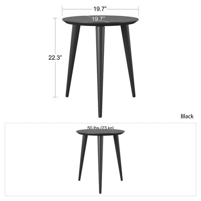 Ameriwood Home Remington 19.7-in W x 22.3-in H Matte Black Composite Round Modern End Table Assembly Required, 1256872COM 4131626 *HD2409, Retail: $99.99, FINAL PRICE: $59.99 + TAX