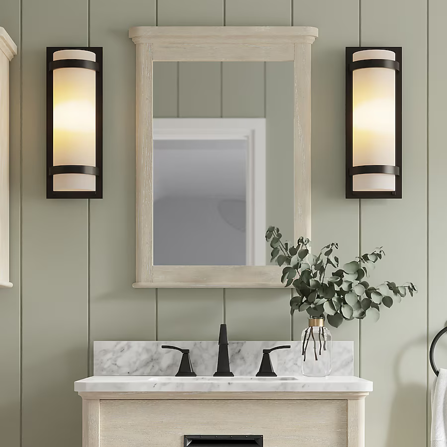 Alpine Reserve 22-in x 30-in Cerused Natural Oak Framed Bathroom Mirror, 1694MR-22-274, FINAL PRICE: $79.99 + Tax
