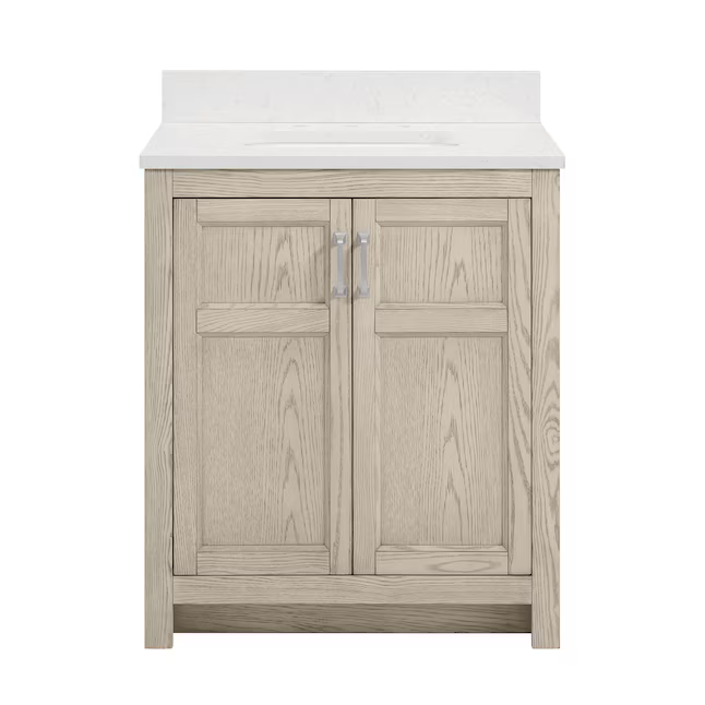 Alpine Reserve Watson 30-in Sandstorm Oak Undermount Single Sink Bathroom Vanity with Natural Carrara Marble Top, 1954VA-30-279-900-UM, FINAL PRICE: $549.99 + Tax