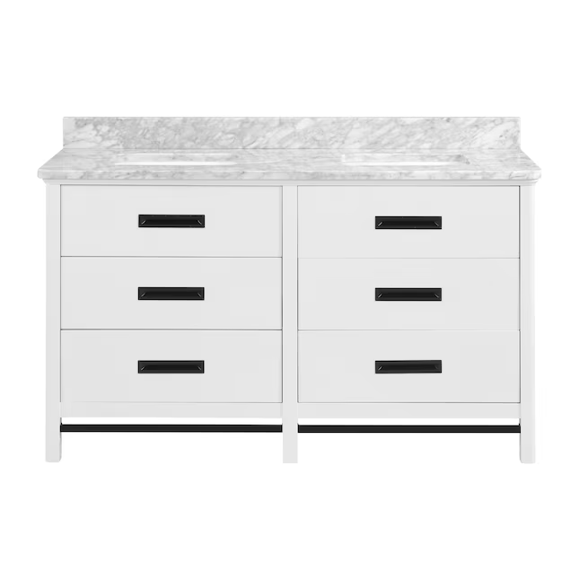 Alpine Reserve Larsen 60-in White Oak Vanity with Natural Carrara Marble Top, 1694VA-60-241-900-UM, FINAL PRICE: $999.99 + Tax
