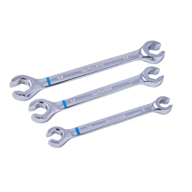 Kobalt 3-Piece Flare Nut Polished Chrome Metric Wrench Set