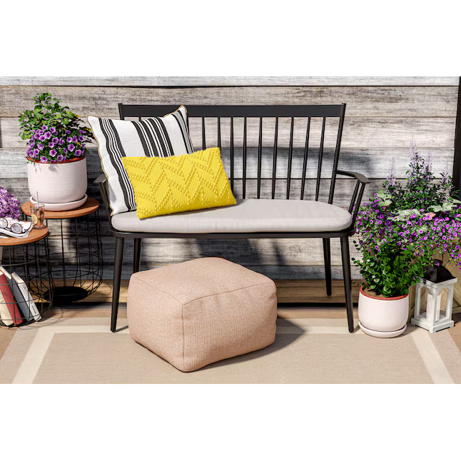 Summit Lane Patio Bench 46.6-in W x 37-in H Black Aluminum Traditional Bench, TPS7005 4134944 *HD2409, Retail: $248, FINAL PRICE: $149.99 + TAX