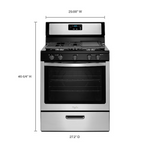Whirlpool 30-in 5 burners 5.1-cu ft Freestanding Natural Gas Range (Stainless Steel), WFG505M0BS/3 *JR2508, Retail: $989.00, FINAL PRICE: $649.99 + TAX