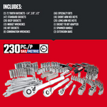 CRAFTSMAN VERSASTACK 230-Piece Standard (SAE) and Metric with Hard Case, CMMT45305 *HD2507, Retail: $219.00, FINAL PRICE: $129.99 + TAX