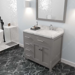 Caroline Parkway 36-in Cashmere Gray Undermount Single Sink Bathroom Vanity with Cultured Marble Quartz Top, MS-2136L-CMSQ-CG, MSRP: $1,379.00, Final Price: $599.99 + Tax