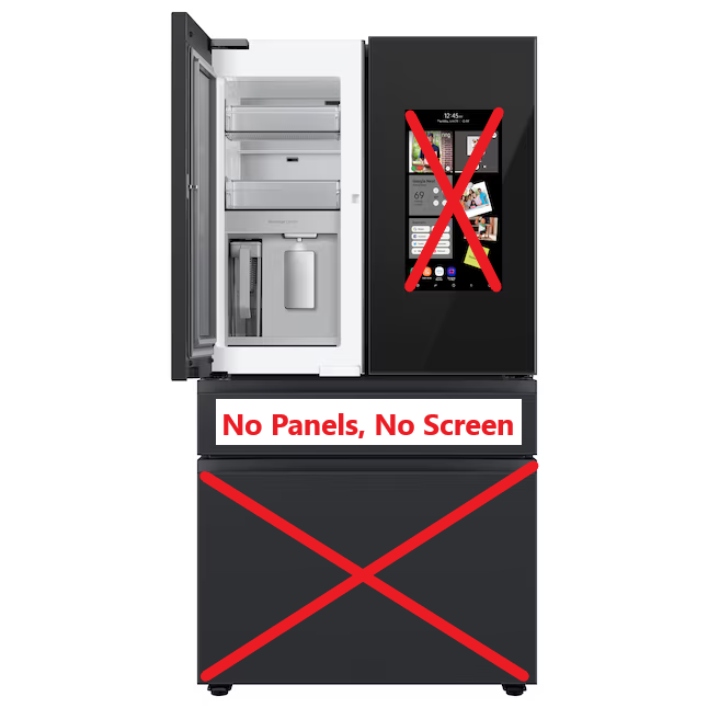 ** GARAGE READY ** Samsung Bespoke Counter-Depth 22.5-Cu. Feet 4 -Door Smart Compatible French Door Refrigerator with Dual Ice Maker with Water dispenser and Door within Door **NO PANELS - NO SCREENS**