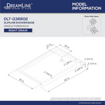 DreamLine QWALL-3 2-Piece 36-in W x 60-in L x 76-in H Rectangular Alcove Shower Kit (Right Drain) with Base and Wall Included Hardware Included, DL-6148R-01, 544957