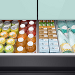 Samsung Bespoke Standard-Depth Beverage Center 28.8-cu ft 4-Door French Door Refrigerator with Dual Ice Maker with Water Dispenser (Morning Blue with White Glass Panels), RF29BB86004M *BG, MSRP: $3,399.00, FINAL PRICE: $1,499.99 + TAX