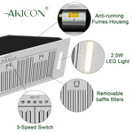 Akicon 36-in Ducted 600-CFM Stainless Steel Insert Under Cabinet Range Hood with Charcoal Filter, AK-HOOD36 *JR2509, Retail: $369.99, FINAL PRICE: $249.99 + TAX