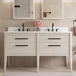 Origin 21 Nova 60-in Cerused Natural Oak Undermount Double Sink Bathroom Vanity with Engineered Calacatta Marble Top, 1688VA-60-274-926-UM, FINAL PRICE: $949.99 + Tax