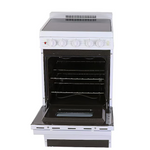 Premier 20-in Glass Top 4 burners 2.4-cu ft Freestanding Electric Range with WipeClean Coating (White on White), EAS2X0OP/01 *JR2506, Retail: $955.00, FINAL PRICE: $599.99 + TAX