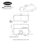 Cosmo 30-in Ductless 380-CFM Stainless Steel Under Cabinet Range Hood, UMC30 *JR2509, Retail: $347.99, FINAL PRICE: $159.99 + TAX