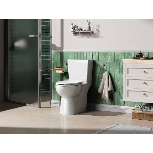 A20211 White Elongated Chair height Soft Close 2-piece Toilet 12-in Rough-In WaterSense 1.28 GPF