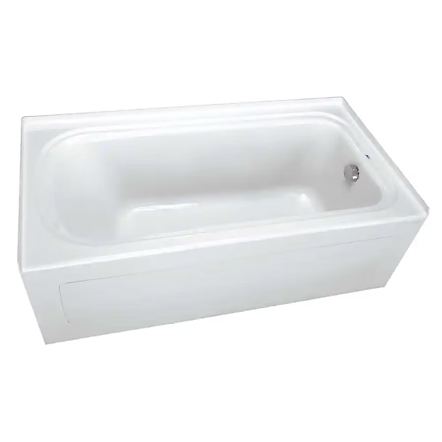 PROFLO 42-in x 60-in White Acrylic Rectangular Alcove Soaking bathtub ( Right Drain ), PFS6042RSKWH, S6042RSKPLUSWH, *JR2503