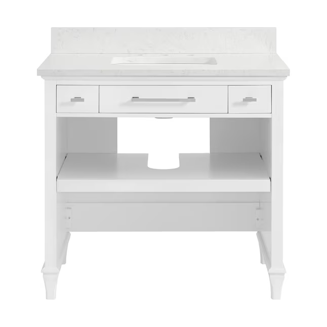 Alpine Reserve Brookview ADA 36-in White Undermount Single sink Bathroom Vanity with Carrara Engineered marble Top, 1789VADA-36-201-925-UM, FINAL PRICE: $549.99 + Tax