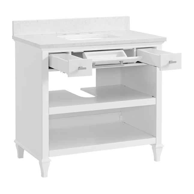 Alpine Reserve Brookview ADA 36-in White Undermount Single sink Bathroom Vanity with Carrara Engineered marble Top, 1789VADA-36-201-925-UM, FINAL PRICE: $549.99 + Tax