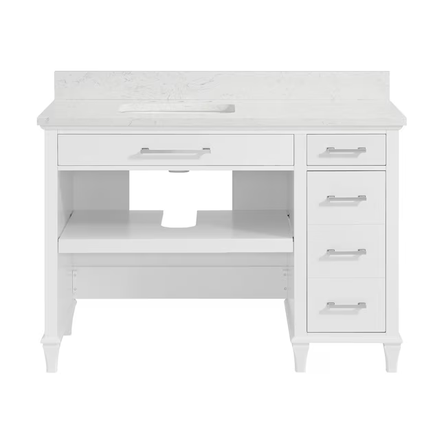 Alpine Reserve Brookview ADA 48-in White Undermount Single sink Bathroom Vanity with Carrara Engineered Marble Top, 1789VADA-48-201-925-UM, FINAL PRICE: $599.99 + Tax